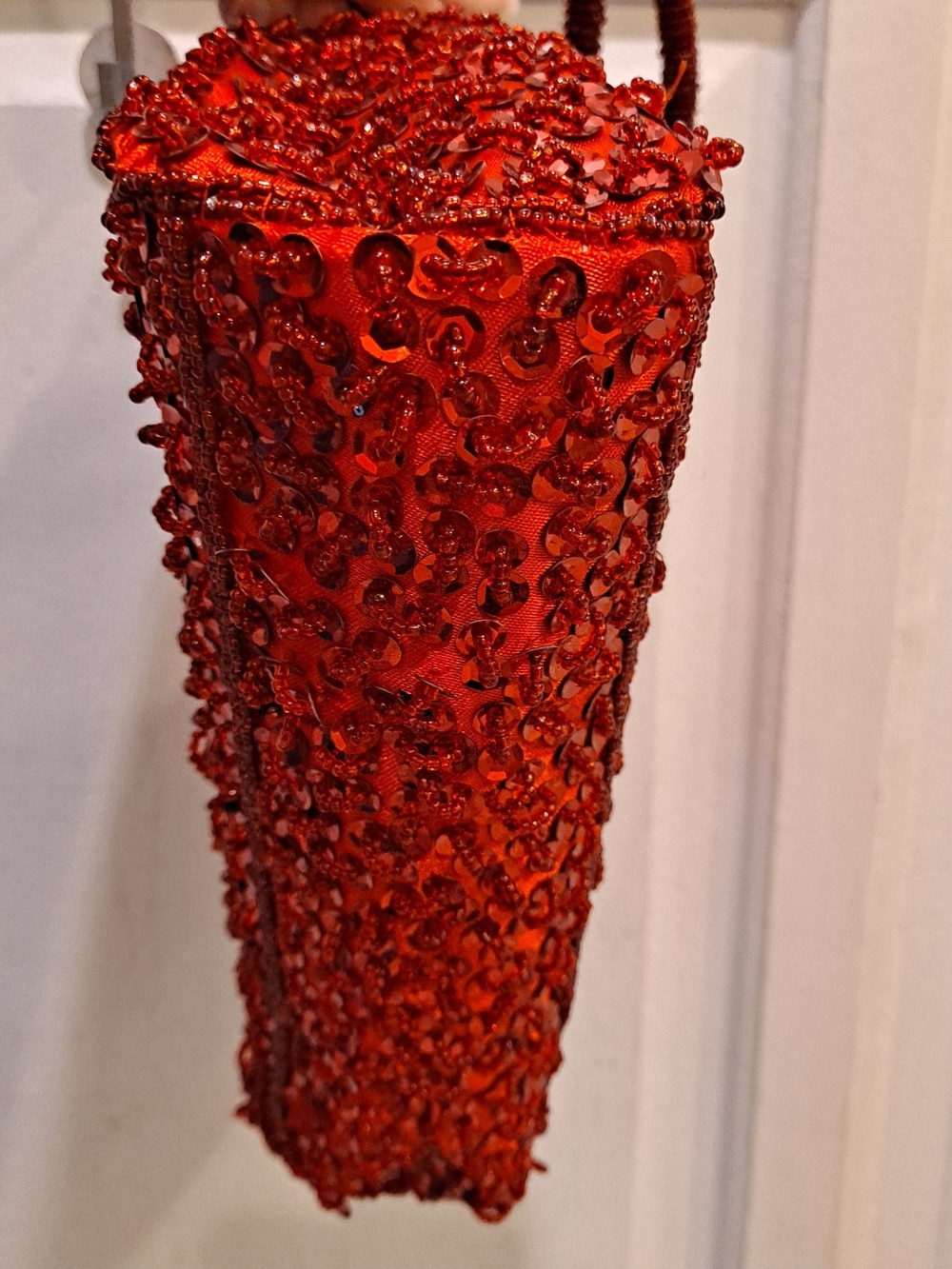 Bijoux Terner Y2k Vintage Cherry Red Sequin Quartz Beaded Mini Top-Handle Bag - Picture 10 of 14